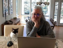 Carolyn Johnson and friend on Zoom Feb 2023