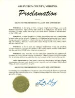 Arlington County Proclamation: ANV 10 Year Anniversary